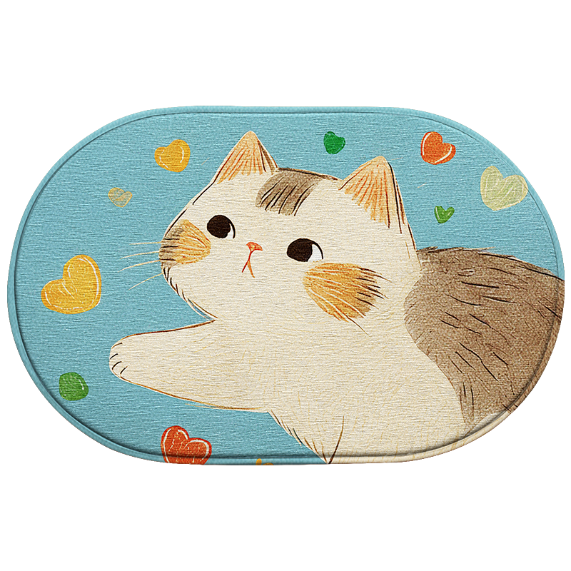 DeXi Bathroom Mat, Washroom Floor Mat, Cartoon Fun Toilet Mat, Bath Mat for Entrance, Absorbent Floor Mat, 40x60cm