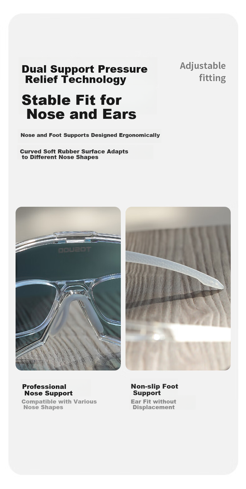 Tasiduizhang Bicycle Sports Cycling Glasses, Mountain And Road Bike Hiking Outdoor Windproof Transparent Photochromic Sunglasses 8
