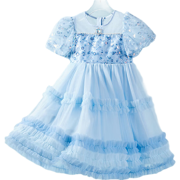 Disney Elsa Girls' Princess Dress, New Summer Dress for Girls, Children's Clothing for Summer 2026, New Style Kids' Outfit
