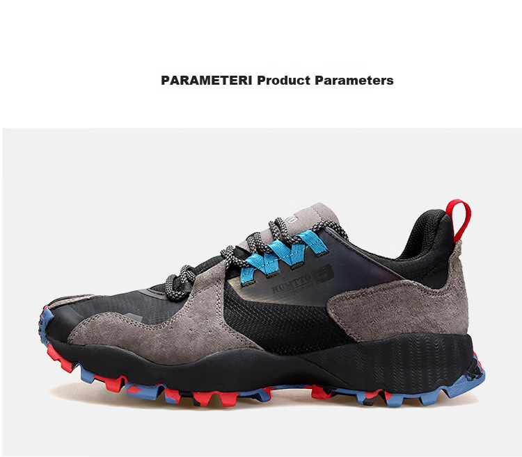 HUMTTO Outdoor Men's Hiking Shoes, Comfortable Breathable Casual Trekking Shoes, Non-Slip Wear-Resistant Climbing Shoes, Dark Gray-Black, Size 45 8