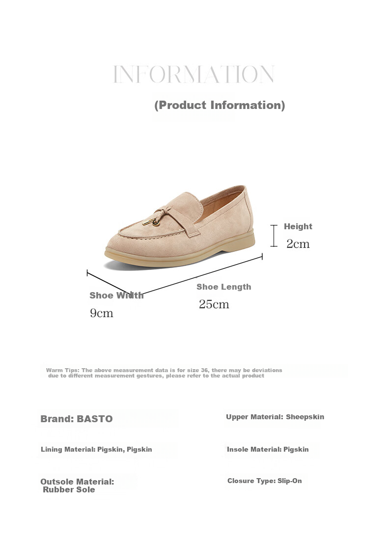 BASTO 26 Mall Commuter Lambskin Loafers, Slip-On Chunky Heel Women's Deep-Mouthed Flats A4821AA5 4