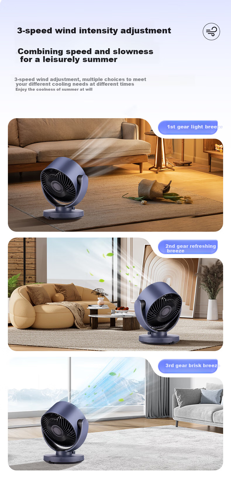 GREE Air Circulation Fan DC Inverter Electric Fan Home High Wind Quiet Floor Fan Desktop Table Fan Grade 1 Energy Efficient Ventilation Fan FXTZ-20X60BVg3 11