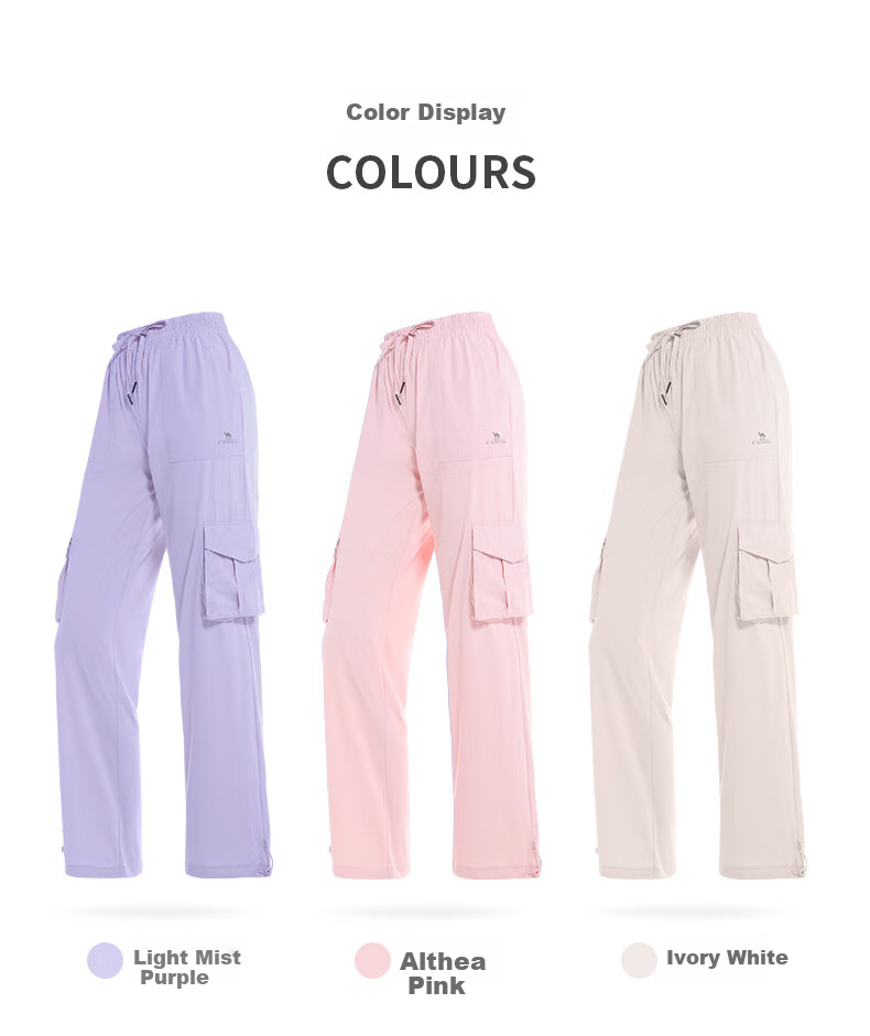 CAMEL Women's Paratrooper Cargo Pants, High-Waist, Spring/summer 2025 New Style, Loose Straight-Leg Pants, Breathable Sun Protection Casual Pants, XXL 3