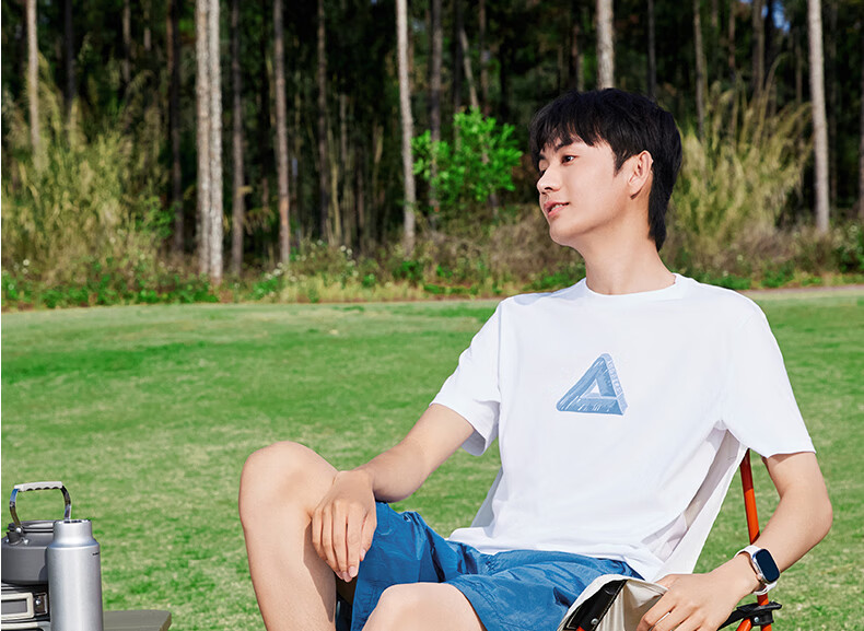 Peak Men's Summer Short Sleeve Ice Silk Breathable Cool Casual Loose Sports Outdoor Trendy Cotton T-Shirt DF652250 42