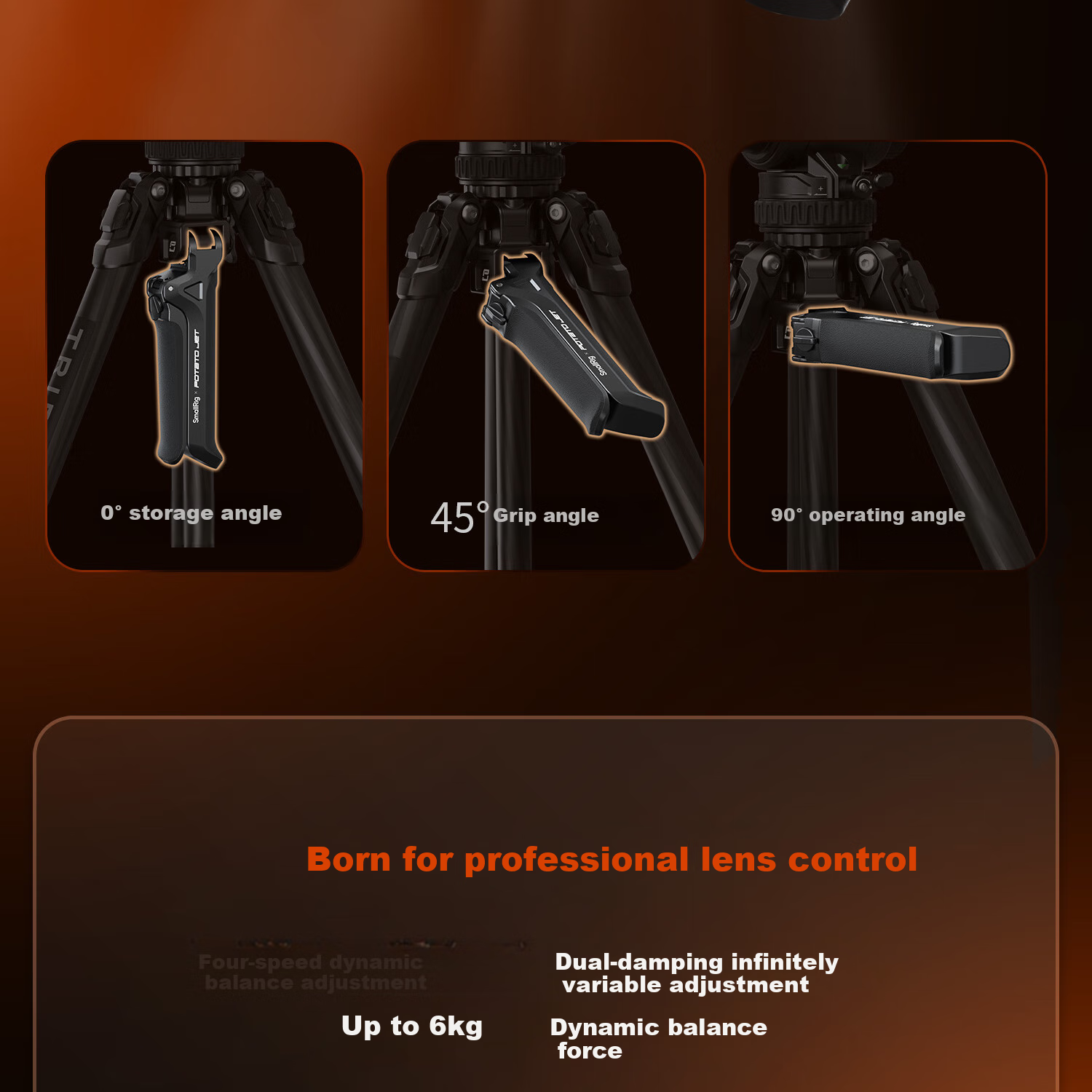 SmallRig X POTATO Jet Tribex Carbon Fiber Tripod, One-Touch Full-Open Professional Photography Tripod, Camera Shooting Hydraulic Arm Head, Camera Support Stand 10