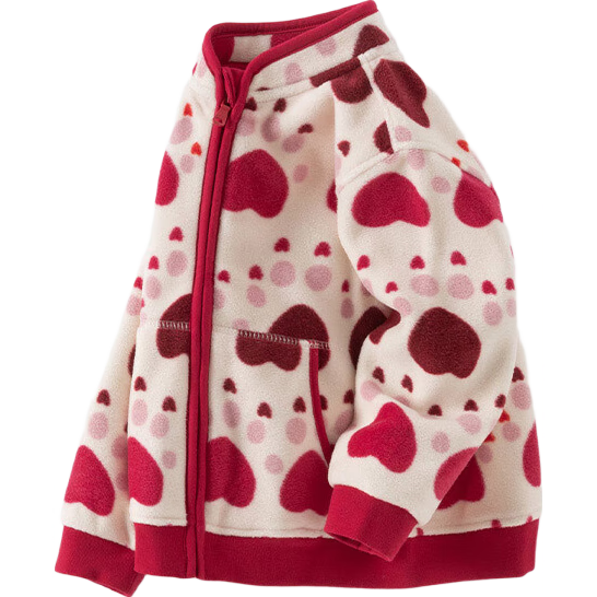 DAVE & BELLA "Hug Coat" Girls' Spring And Autumn Fleece Jacket, Children's Fleece-Lined Clothing