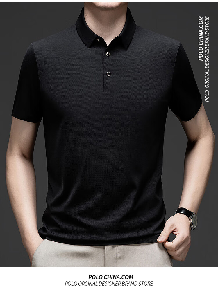LangSha Polo Shirt for Men, Summer Quick-Dry Ice Silk Cool-Touch T-Shirt, Loose Casual Business Versatile Collared Short Sleeve, Gift for Elders 12