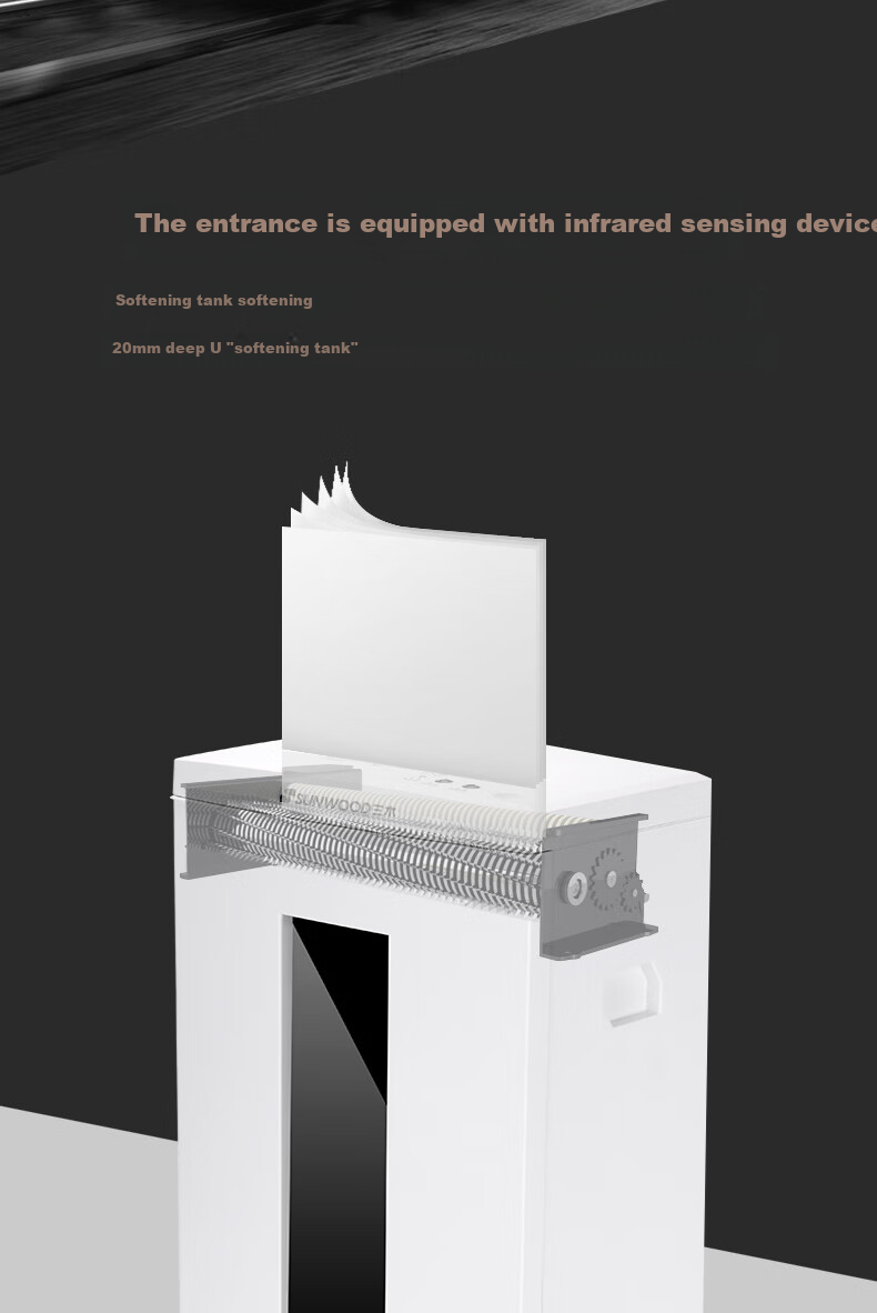 SUNWOOD German Level 4 Confidential Shredder/Document Shredder Office Dual Entry (17 Sheets Per Pass, 60 Minutes Continuous Operation, 22L Capacity for Shredding Paper, Pins, CDs, Bank Cards) S23 11