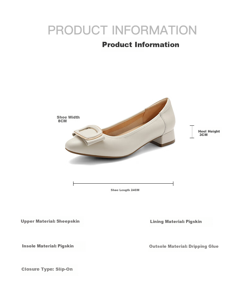 Belle French-Style Small Sugar Cube Elegant Flat Shoes for Women, Spring And Summer Sheepskin Versatile Lady's Flats A6Z1DAQ4, Black, Size 38 1