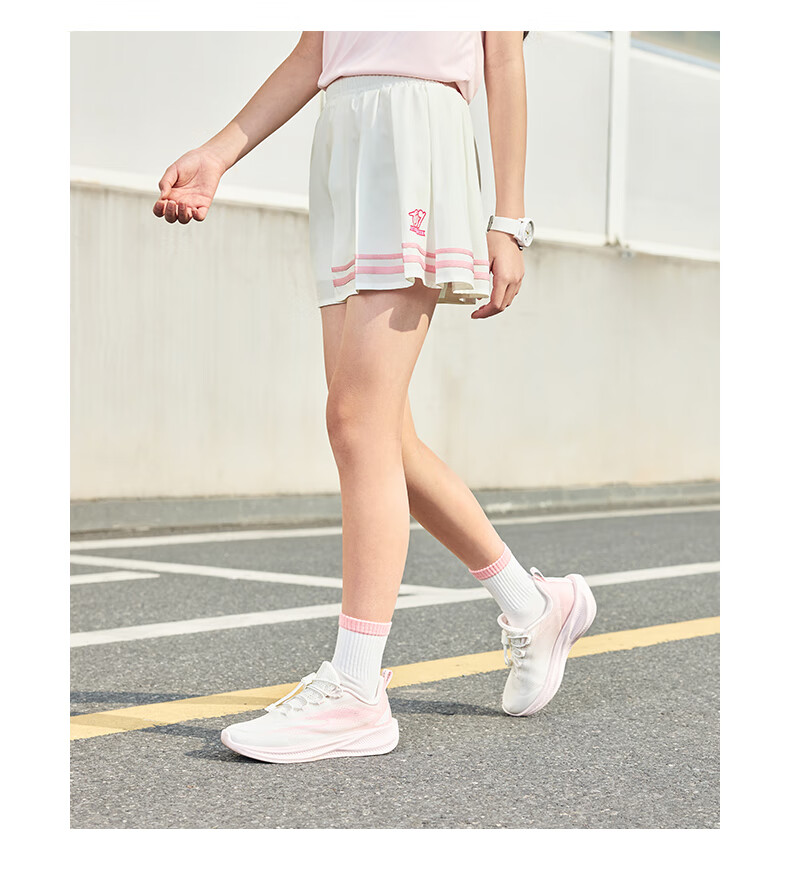ERKE Girls' Short Skirt, Children's Baseball Skirt, Pleated Skirt for Older And Younger Kids, Pure White, Size 165 22