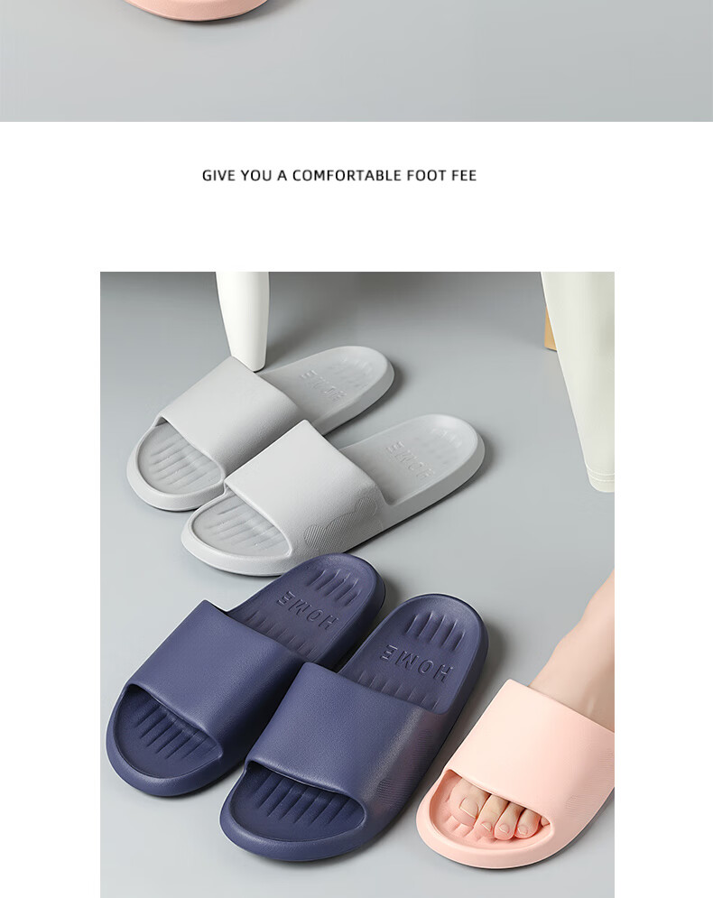 FOOTOPPO EVA Women's Bathroom Non-Slip Shower Slippers Men's Indoor Home Thick-Soled Summer Sandals 14
