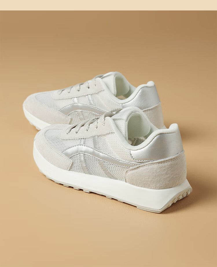 ZHR Women's Casual Shoes, Fashionable Comfortable Running Height-Increasing Women's Shoes, Thick-Soled Versatile Training Shoes, AK199 White Silver, Size 39 23