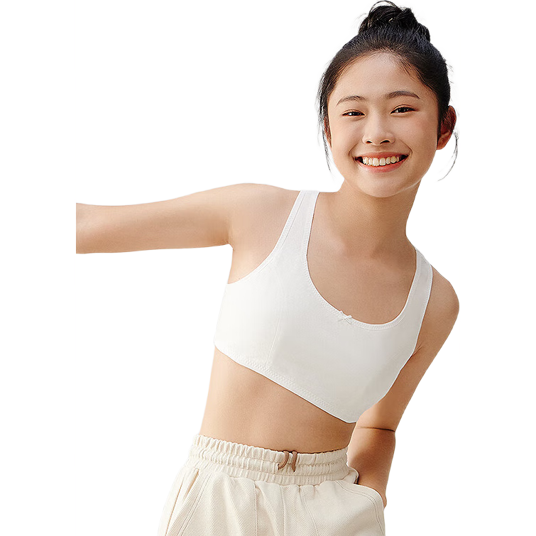 BALABALA Girls' Underwear, Puberty Anti-Exposure, Anti-Nipple Show, Children's Small Vest, Girls' Bandeau Bra, 209925195004