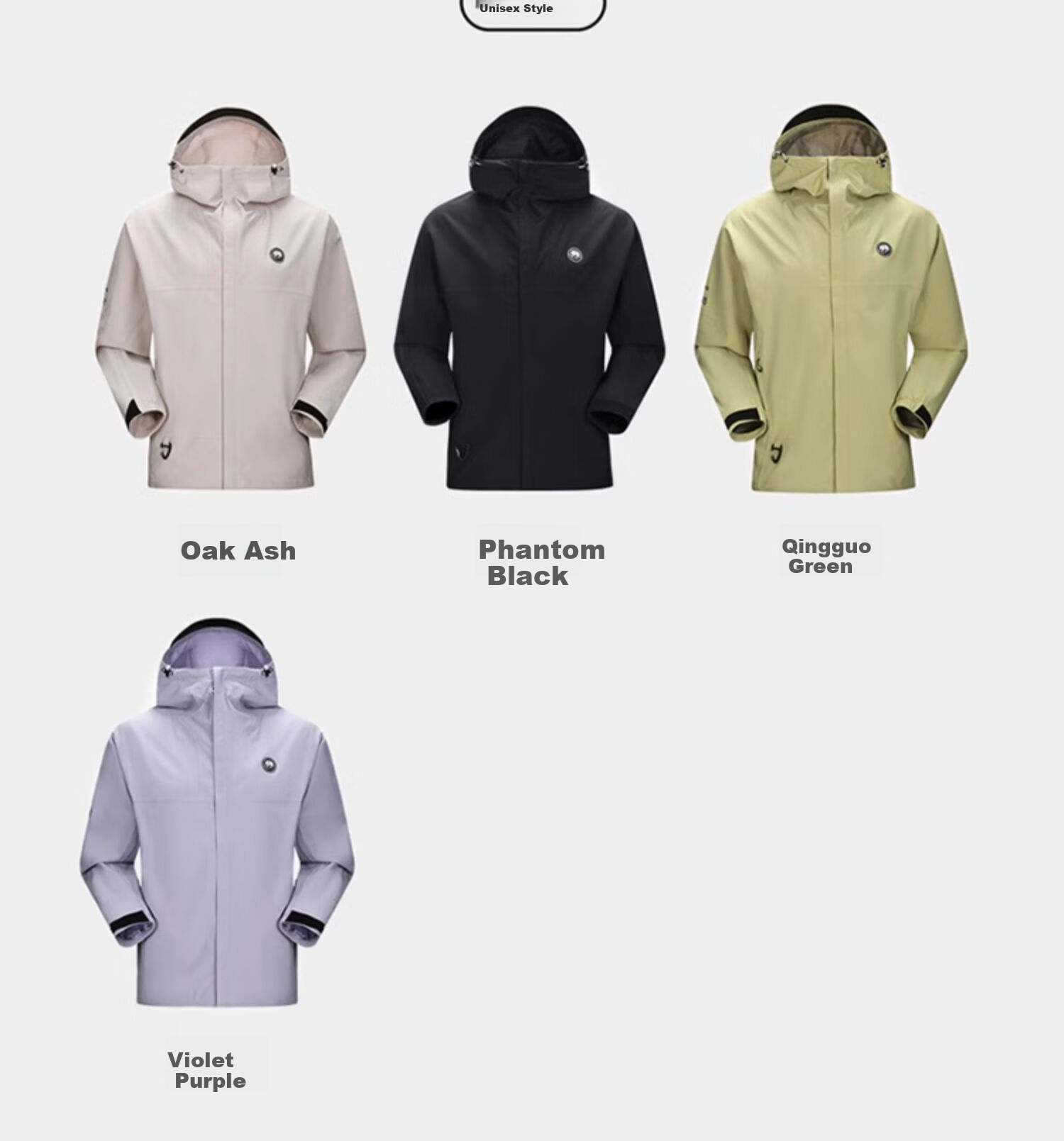CAMEL Single-Layer Windbreaker Jacket for Men And Women, Waterproof Coat A46169, Lavender Color, Size L 29
