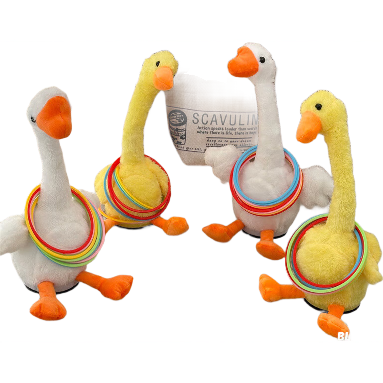 Huashimeng Children's Throwing Ring Toy Set with Electric Goose, Parent-Child Interactive Ring Toss Game for Kindergarten Competitions