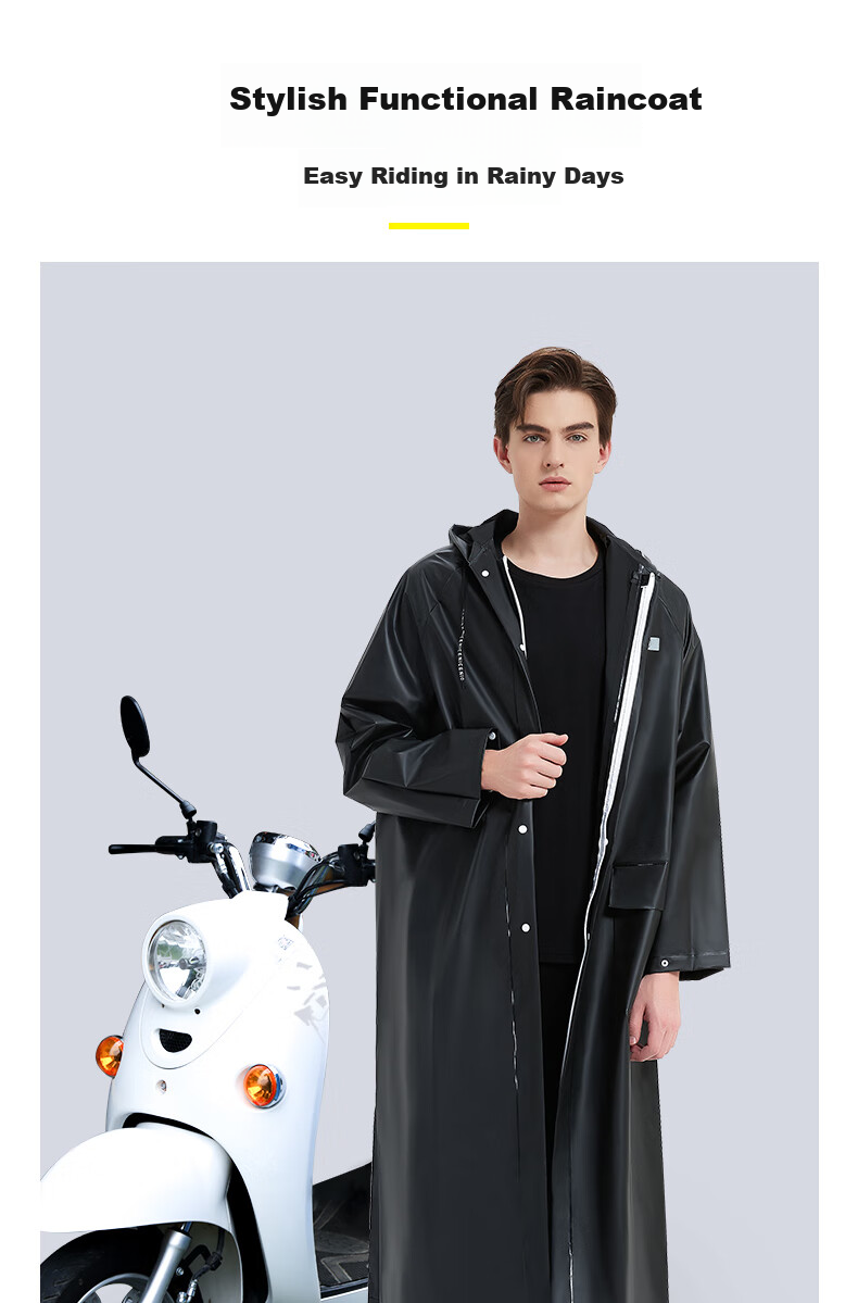 KEYRU Electric Bicycle Rain Poncho, One-Person Riding Suit, Adult Oversized Long-Style Windbreaker, Full-Body Protection against Heavy Rai 3