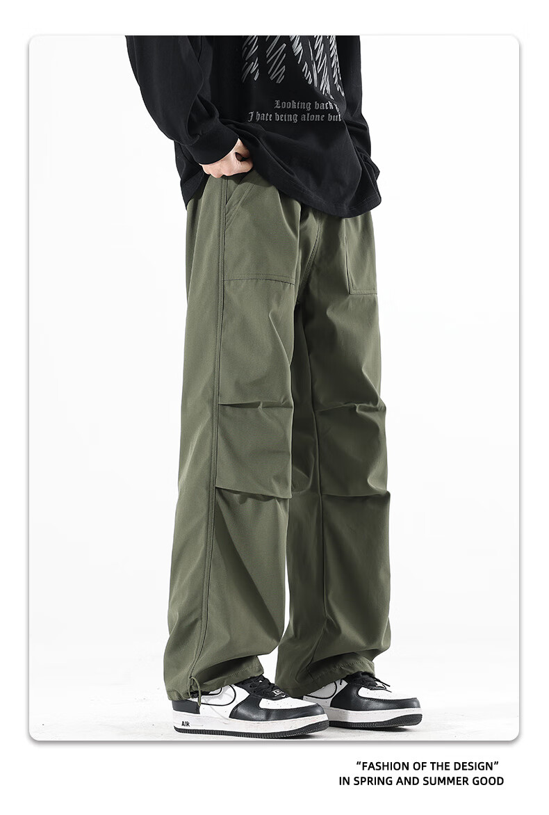 SWAMP AREA Men's Outdoor Sports Pants, Spring And Autumn Soft Shell Versatile Trendy Hiking Trousers, Cargo Pants WS398 White S 9
