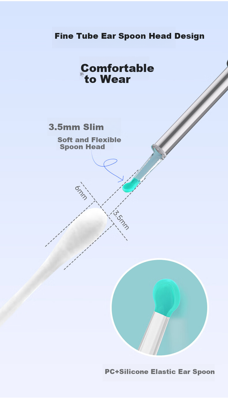 CIIYIIMEN Intelligent Visual Ear Pick High-Definition Ear Cleaning Tool for Adults And Children, Luminous Ear Spoon, White 8