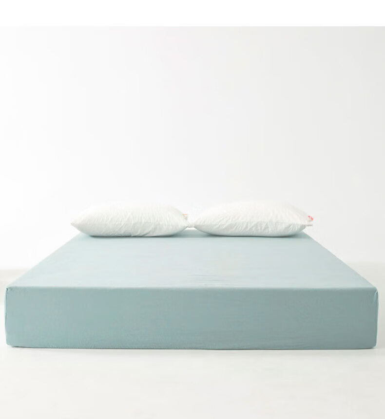 Grace Class 7A Antibacterial Fitted Sheet, Pure Cotton Washed Cotton Bed Cover, Full Coverage Mattress Protector, for 1.8m Bed, Tingqing Color 3