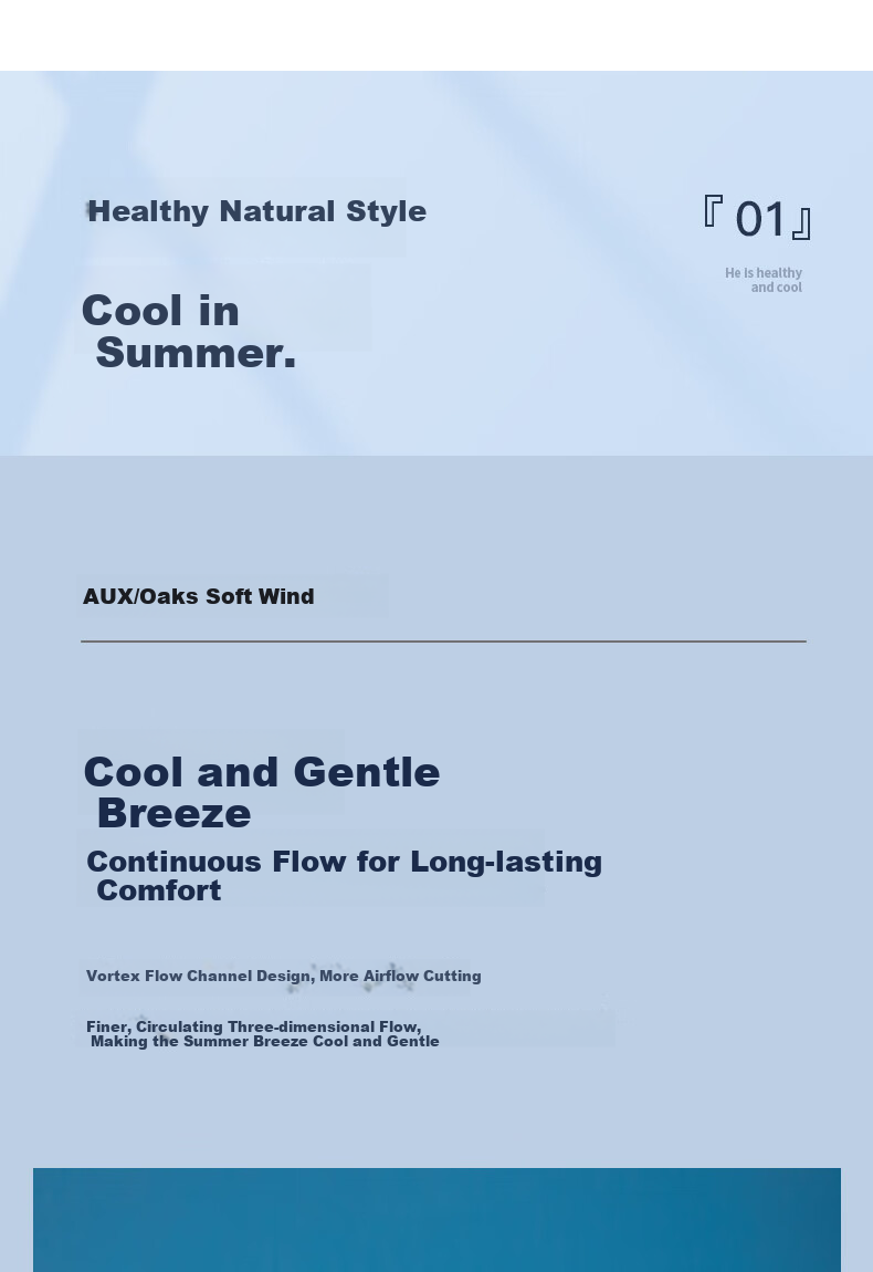 AUX Fan Air Conditioner Fan Home Cooling Fan Small Air Conditioner Cooling Fan Floor Cooling Machine Bladeless Fan Tower Fan Cooling Fan F-ST45GRL 2