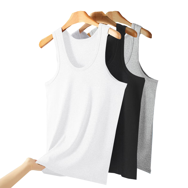 Hengyuanxiang [100% Pure Cotton] Sleeveless Tank Top for Men, High-End Sports Sweat-Absorbing Breathable Fitness Undershirt Underwear