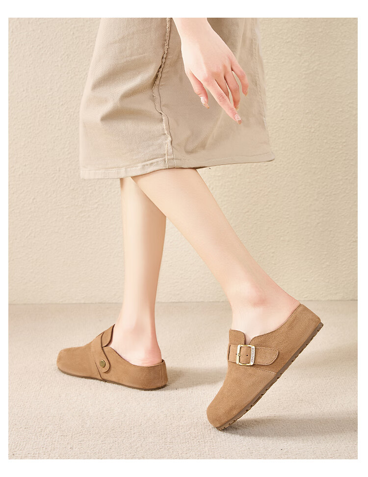 La Chapelle Women's Birkenstock Style New Open Toe Slip-On Casual Half-Sandal Shoes SLX216 Brown Size 37 16