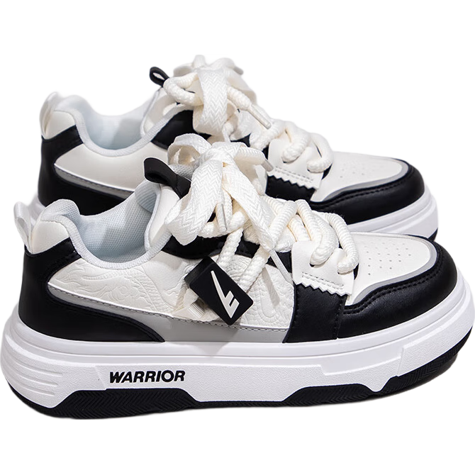 Huili Spring New Women's Shoes, Thick-Soled Sneakers, Fashionable Versatile Footwear J575Z White/black 37