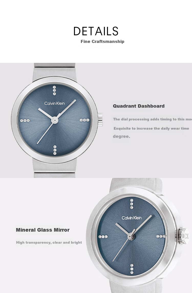 Calvin Klein CK Watch Elite Steel Strap Quartz Blue Dial Unisex Wristwatch Birthday New Year Gift 25200415 3