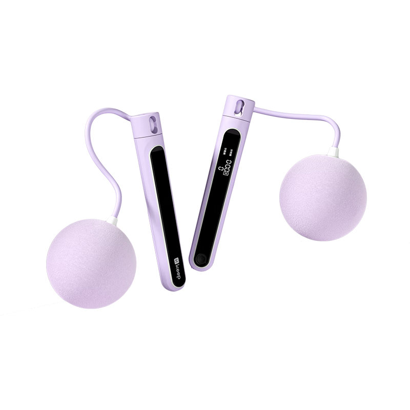 Keep Fat-Burning Weighted Jump Rope for Indoor Use, Adult And Children's Exercise Rope - Lavender Purple/Unweighted Large Ball