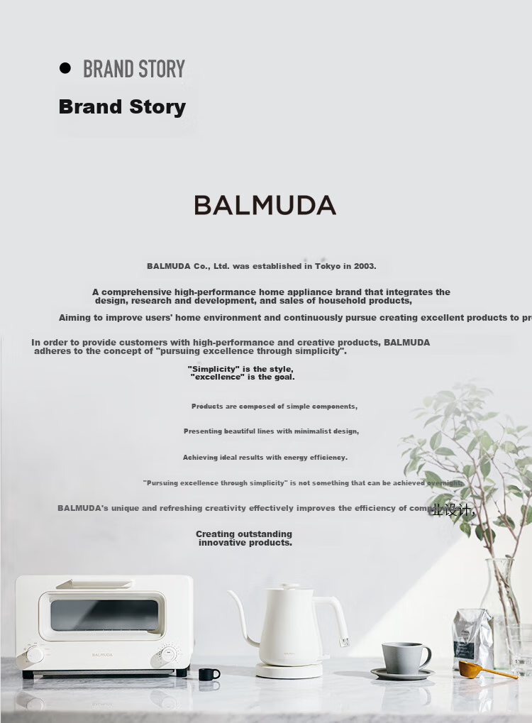 BALMUDA Electric Kettle, High-End Pour-Over Coffee Maker, 3-Minute Rapid Boiling, Stainless Steel Tea Infuser, Professional Barista Kettle, Recommended Gift, White 7