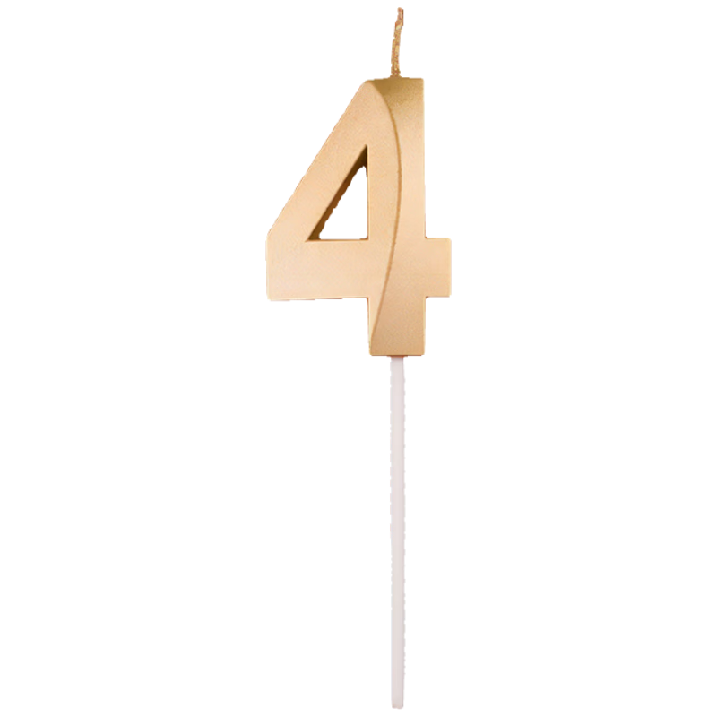 Domiyi Birthday Scene Decoration Birthday Cake Candles Gold Candles for Boys Girls Children Adults Happy Birthday Set of 4