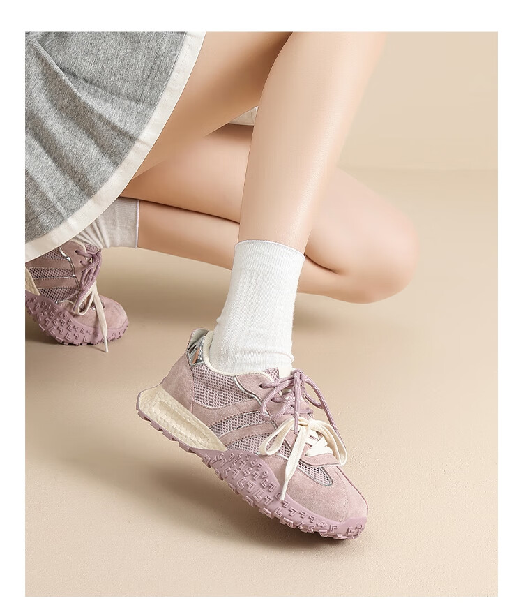 ZHR Dexun Women's Shoes, 2026 New Soft-Soled Fashionable Women's Shoes, Stylish Thick-Soled Sneakers for Women, KS110, Lavender Purple, Size 39 14