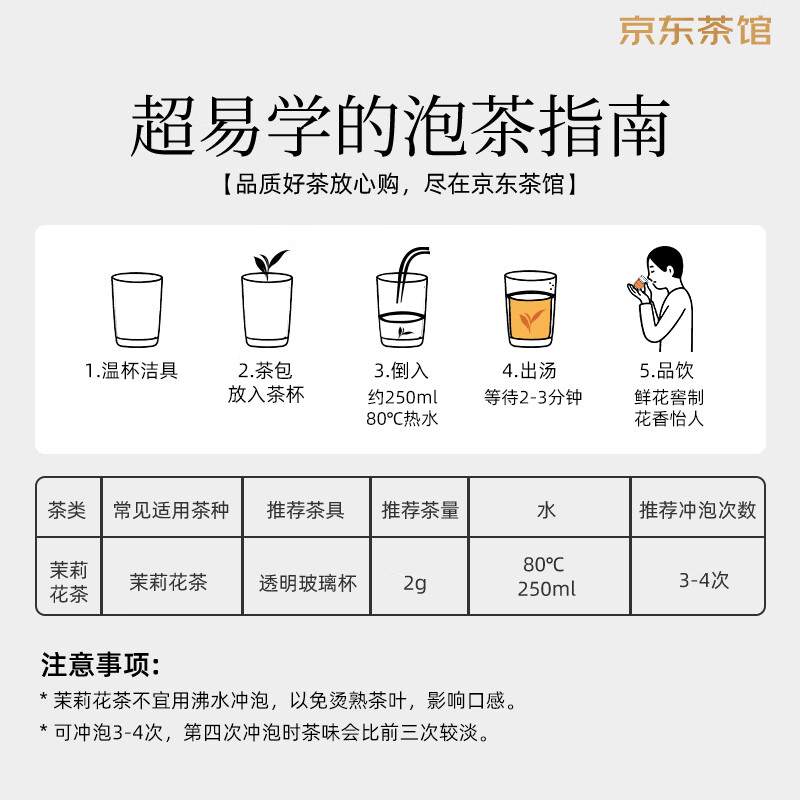 立顿茉莉花茶安徽黄山100g 非独立袋泡双囊茶包办公室下午茶2g*50包