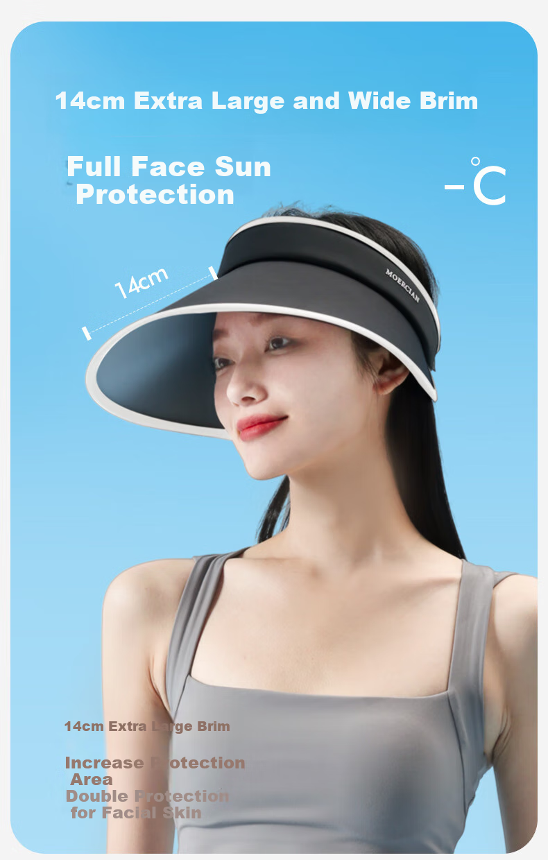 MOERCIAN Sun Protection Hat for Women, Wide Brim Outdoor Hat, Foldable Visor Sunhat for Summer UV Protectio 3