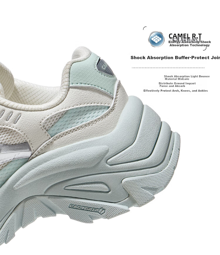 CAMEL [Yunyi] Outdoor Hiking Shoes Fashionable Versatile Thick Sole Height Increasing Non-Slip Casual Dad Shoes F25B397044 20