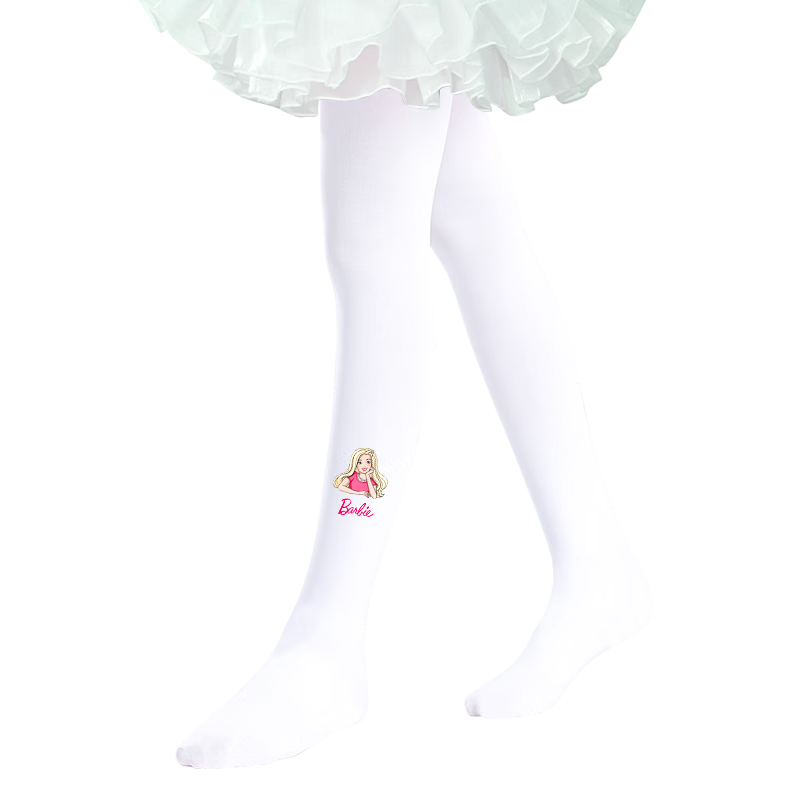Barbie Girls' Tights, Thin Spring And Autumn Style, Children's Long Socks, Baby White Stockings, Girls' Leggings, Dance Practice Socks