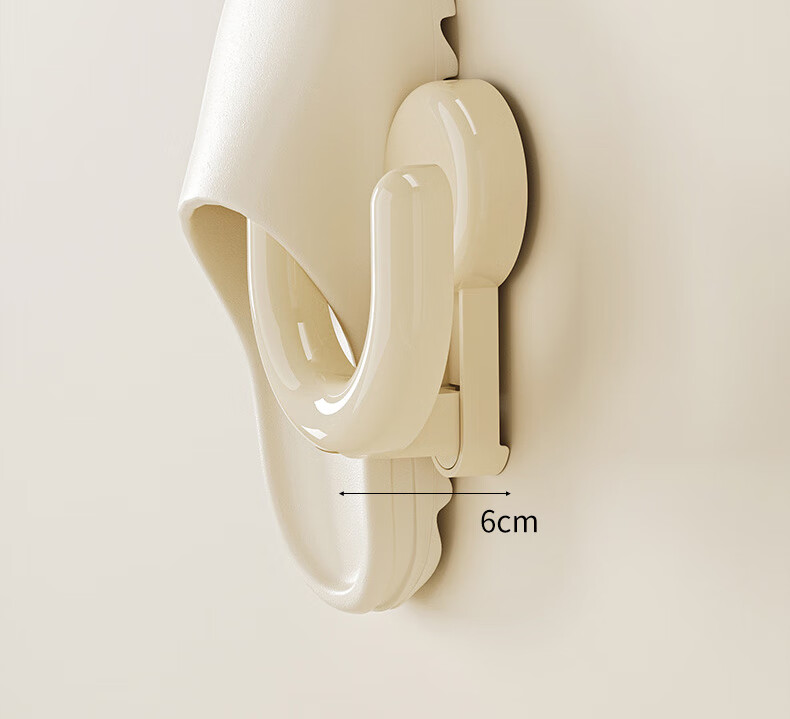 Siwangongli Bathroom Slipper Rack, No Drilling Required Storage Shelf, Suction Cup-Style, Wall-Mounted, Draining Slipper Organizer with Hooks for Bathroom And Toilet 2