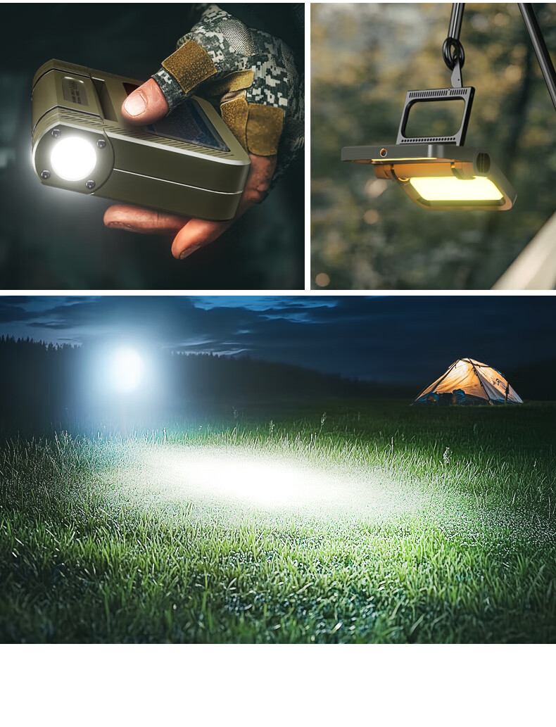LEM Solar Camping Lantern Long-lasting Rechargeable Emergency Light Stall Market Hanging Tent Light Power Outage Illumination Lamp 1