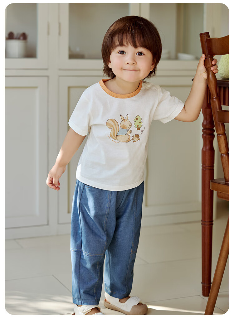 Wismorni Children's Pants, Summer Baby Denim Trousers, Elastic Waist Long Pants for Outdoor Wear, Thin Moisture-Wicking Breathable Summer Clothing 17