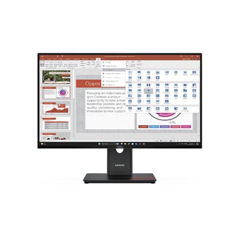 Lenovo 27-Inch, 120Hz High Refresh Rate, IPS Technology, 6ms Response Time, Rotatable And Height Adjustable Stand, Energy Efficiency Class A, Large Screen Office Monitor, T27-40 1