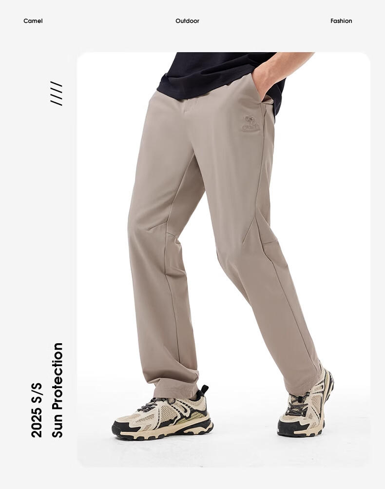 CAMEL Outdoor Quick-Dry Pants for Women, Paratrooper Trousers, Breathable And Sweat-Wicking High-Elasticity Hiking Mountaineering Sports Long Pants for Men, Size S 11