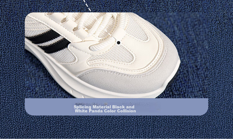 ZHR Thick-Soled Women's Shoes, New Versatile Student Sneakers, Lightweight Running Shoes with Contrasting Colors, Casual Shoes, IF12 Beige And Black, Size 38 6