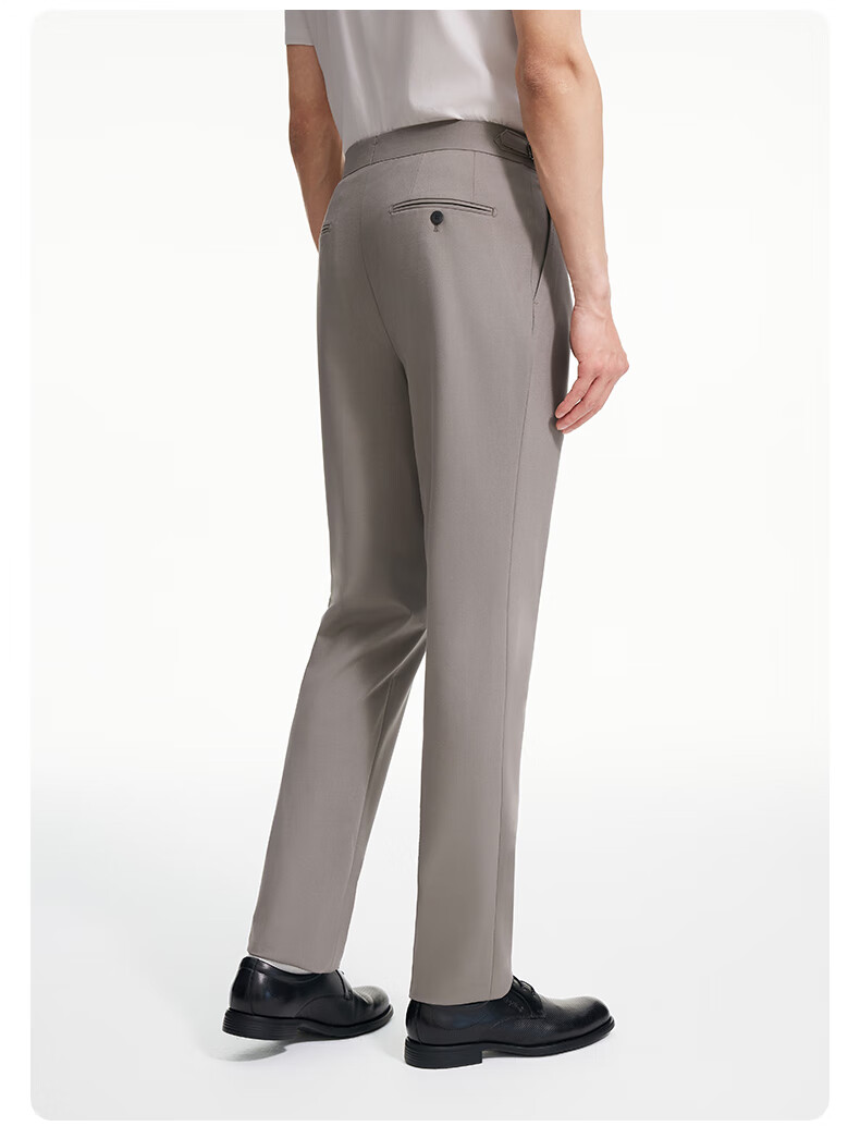 Goldlion Yun Chui Men's Spring Summer Dress Pants Machine Washable Slim Fit Business Trousers Light Coffee 32 11