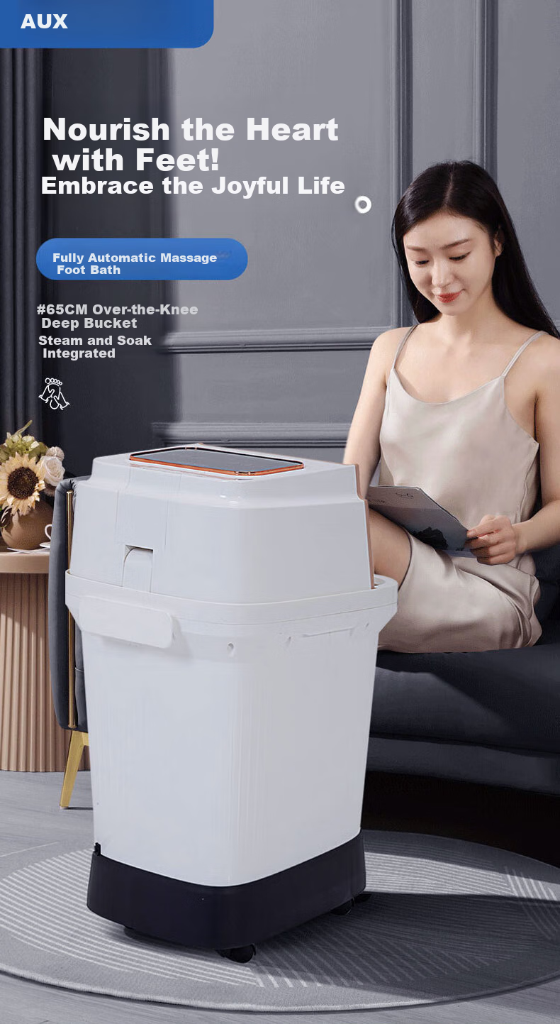 AUX Foot Bath Bucket, Home Use Soaking Tub for Pedicure And Massage, Electric Heating Upgraded Over-Knee Deep Bucket, Mid-Autumn Festival Gift 1