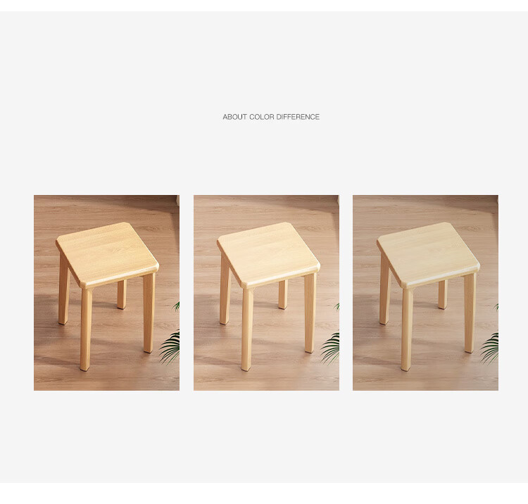 Yupin Stool, Household Square Stool, Dining Chair, Small Stool, Stackable Soft Cushion Stool, HK5167, Two-Piece Set 15