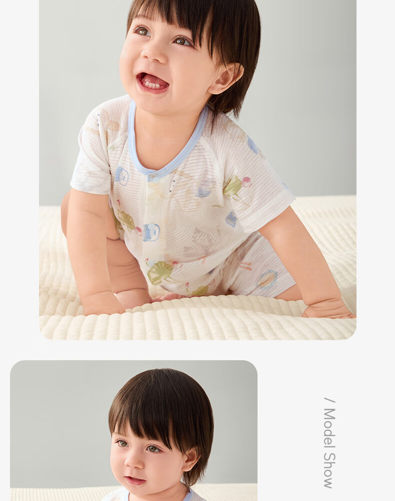 Shiyuejiejing Baby Romper, Summer Thin Short-Sleeve Pure Cotton Onesie Bodysuit Newborn Clothes Class A 13