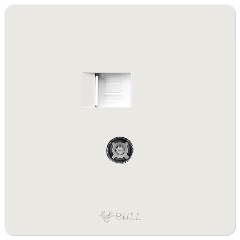 BULL Switch Socket G12 Skin-Feel Matte Cream Style Two-Position TV Computer Six-Category G12T223B Milk Velvet Brow