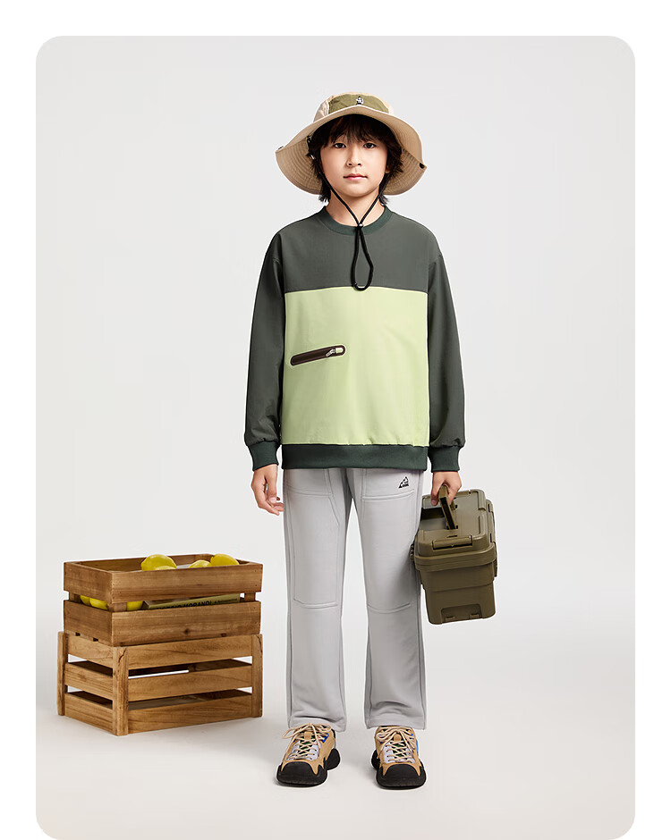 Annil Boys' Trousers, 2025 Spring New Casual Cargo Elastic Loose Fashionable Black And Gray Long Pants 4