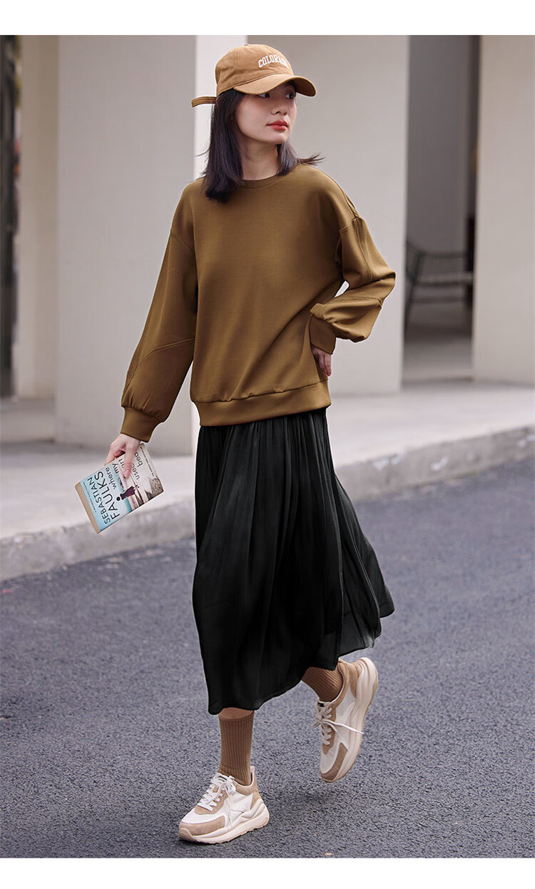Dme [Flowing Light Pleated Skirt] Spring Style, Internet Celebrity-Inspired Elastic Waist Flowing Pleated Umbrella Skirt for Wome 30