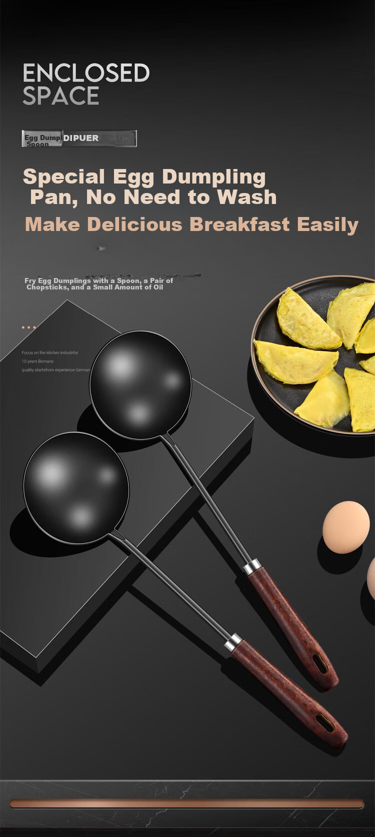 Dipuer Zhangqiu Iron Wok Spatula, Household Stir-Fry Spoon, Kitchen Non-Stick Pan Cooking Ladle, Iron Pan Special Spoon, Handmade Egg Dumpling Spoo 1